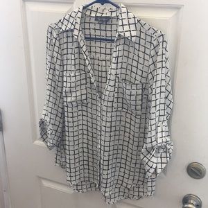 ▪️▫️Black & white checkered top ▪️▫️